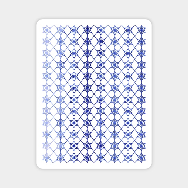 BLUE And White Star Pattern Magnet by SartorisArt1