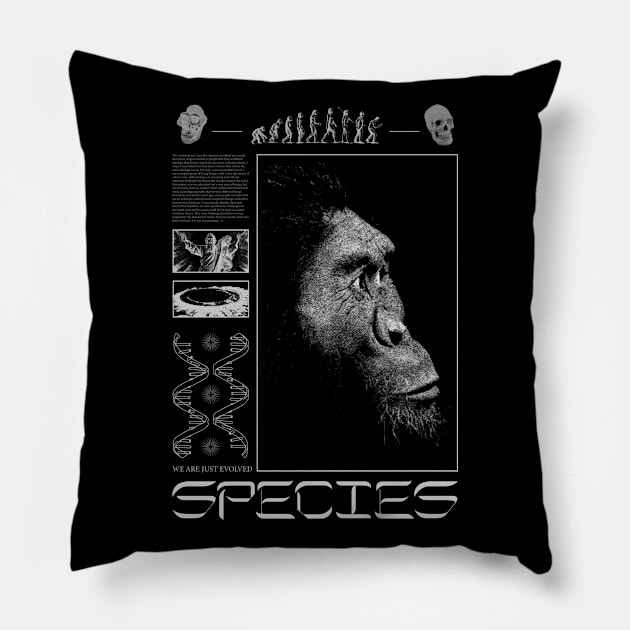 We are just evolved species negative Pillow by fm_artz