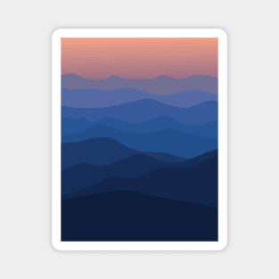Sunset in the mountains Magnet