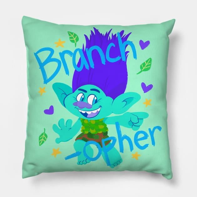 Matching Nicknames - Branch-opher Pillow by jzanderk