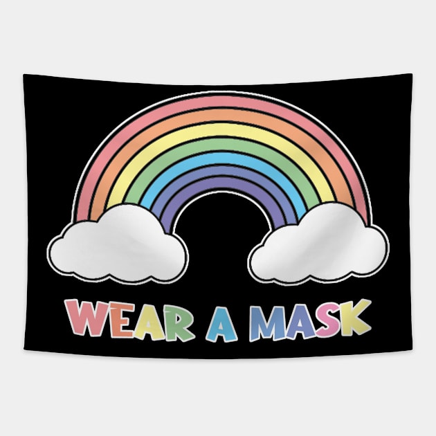 Pastel Rainbow Wear a Mask Tapestry by aaallsmiles
