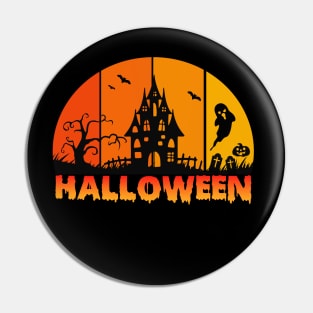 Funny Scary Haunted Ghost Halloween Pin