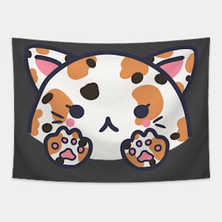 cute kawaii light brown dotted cat Tapestry