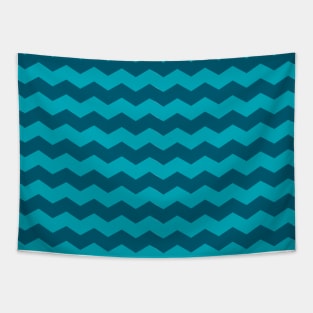 Teal Chevrons Tapestry