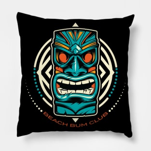 Beach Bum Club Tiki Pillow