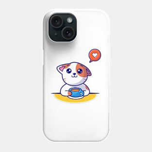 Cute Cat Drink Coffee Phone Case