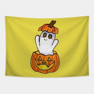 Pumpkin Ghost Tapestry