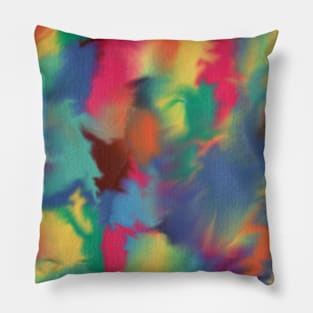 Colorful mixing abstract watercolor painting Pillow