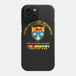 1st Bn 12th Inf w VN Svc Ribbons Phone Case