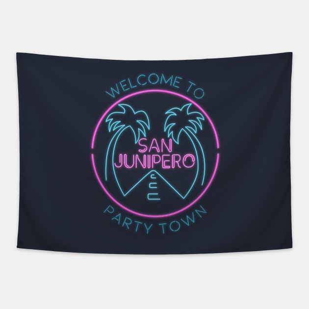 San Junipero Party Town Tapestry by IceColdTea