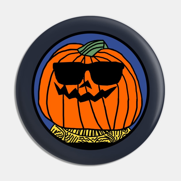 Cool Halloween Pumpkin Pin by ellenhenryart