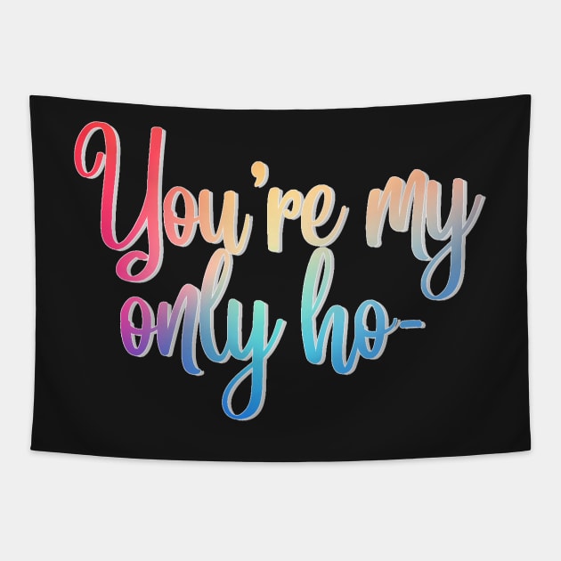 Carrie Fisher Only Ho Quote Tapestry by baranskini