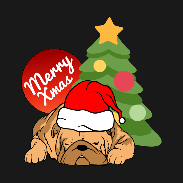 Christmas Dog Merry Xmas T-Shirt T-Shirt by hubcon