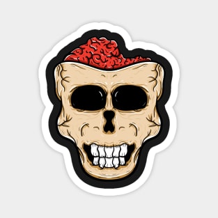 Skull head with brain Magnet