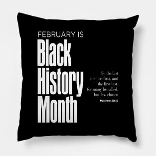 Black History Month: February is Black History Month on a Dark Background Pillow