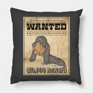 Cute Funny Basset Hound Wanted Poster Pillow