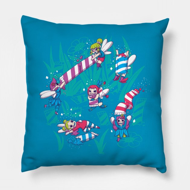 Pixies Eating Pixie Sticks Pillow by Made With Awesome