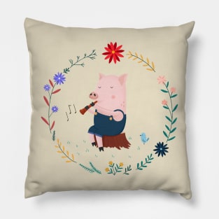 Flute Pig Pillow