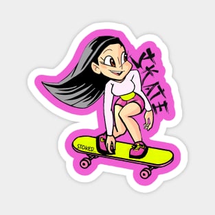 Stoked Skater Girl Magnet