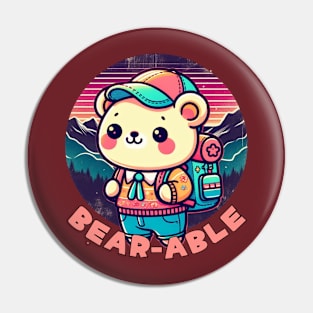 Hiking bear Pin