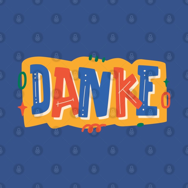 Colorful Retro Danke Word pattern by RubyCollection