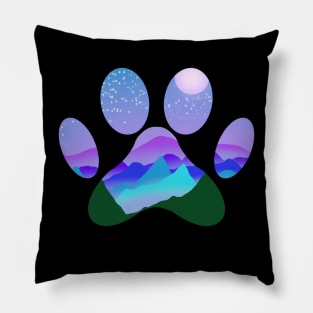 Mountain Paw Print Pillow