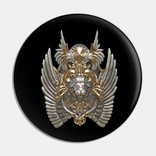 Awesome shield with lion Pin