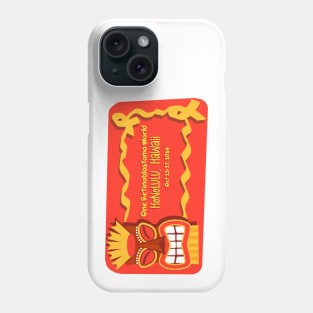 One Rb World 2024 Tiki Mask Gold Ribbon Banner on Red Phone Case