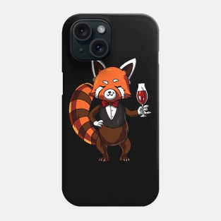 Red Panda Bear Wine Drinking Party Phone Case