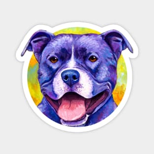 Peppy Purple Pitbull Terrier Dog Magnet