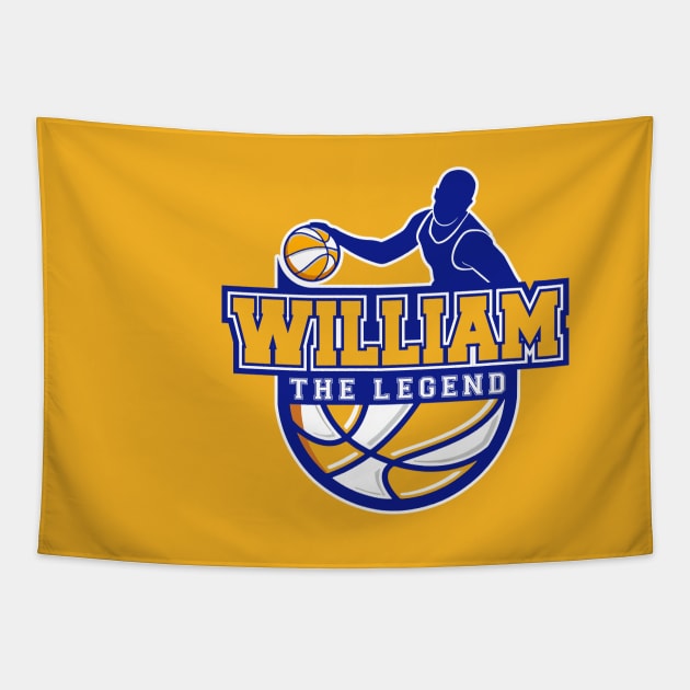 William The Legend Basketball Custom Player Your Name Tapestry by Baseball Your Name