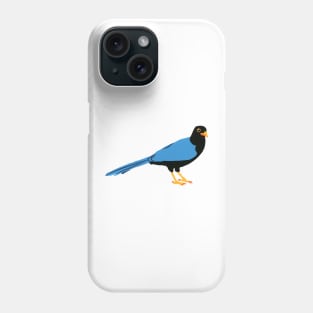 YUCATAN JAY Hand Cut Paper Bird Blue Black Yellow and Orange Crow Phone Case