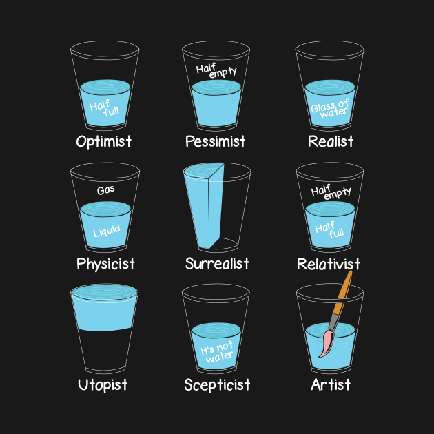 mindsets the glass is half full by HBfunshirts