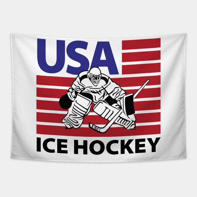 USA Ice Hockey Tapestry by ThyShirtProject - Affiliate