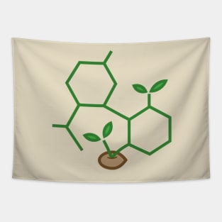 CBD Molecule Cannabis Sprout Tapestry