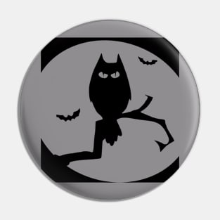 Halloween Owl On Branch Pin