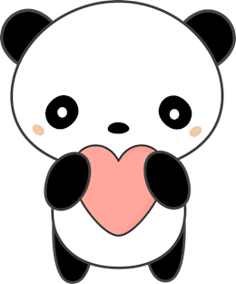 Kawaii Cute Panda Bear With Heart T-Shirt Magnet