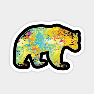 Cool Grizzly Bear Colourful T-shirt Magnet