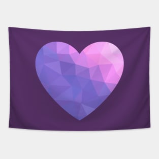 Purple to Pink Geometric Abstract Heart Tapestry