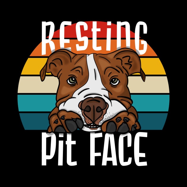 Resting Pit Face Funny Pitbull Dog Rescue by JessieJune