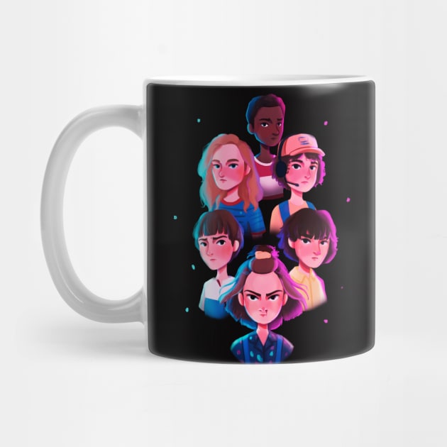 Stranger Things Cartoon Pattern Mug