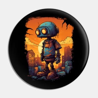 Sad Robot in a Post-Apocalyptic world Pin