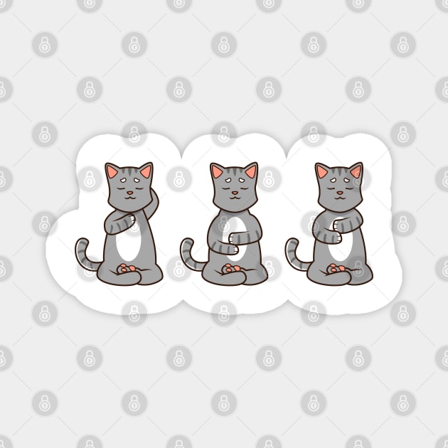 Three cats at reiki Magnet by Modern Medieval Design