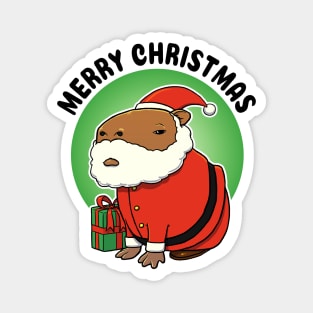 Merry Christmas Grumpy Capybara Santa Magnet