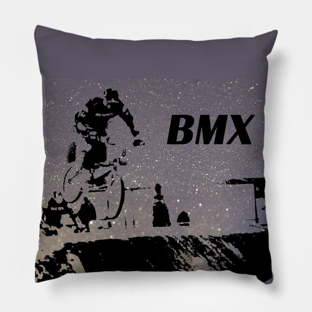 bmx Pillow by rickylabellevie