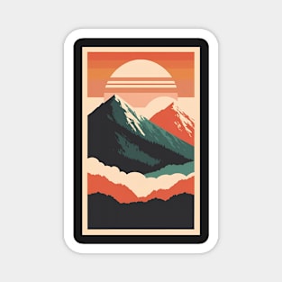 Linear Sunset Mountain Range Magnet