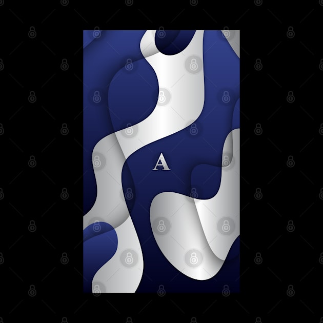 Personalized A Letter on White & Blue Gradient, Awesome Gift Idea, iPhone Case by PRINTPOSE