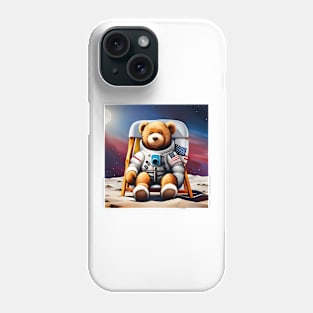 Teddy in a Space suit on the Moon Phone Case