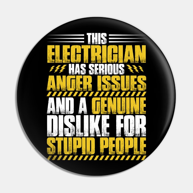 Electrician Sparky Electrical Worker Pin by Krautshirts