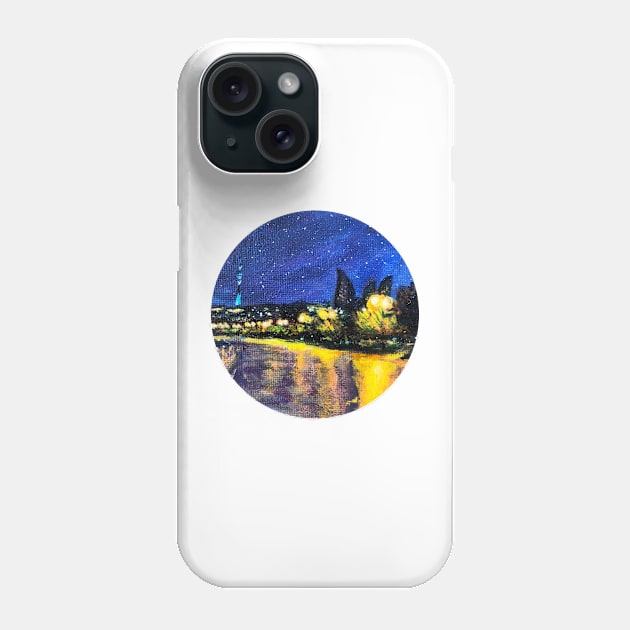 baku night boulevard scene, night walk in baku azerbaijan Phone Case by chandelier2137